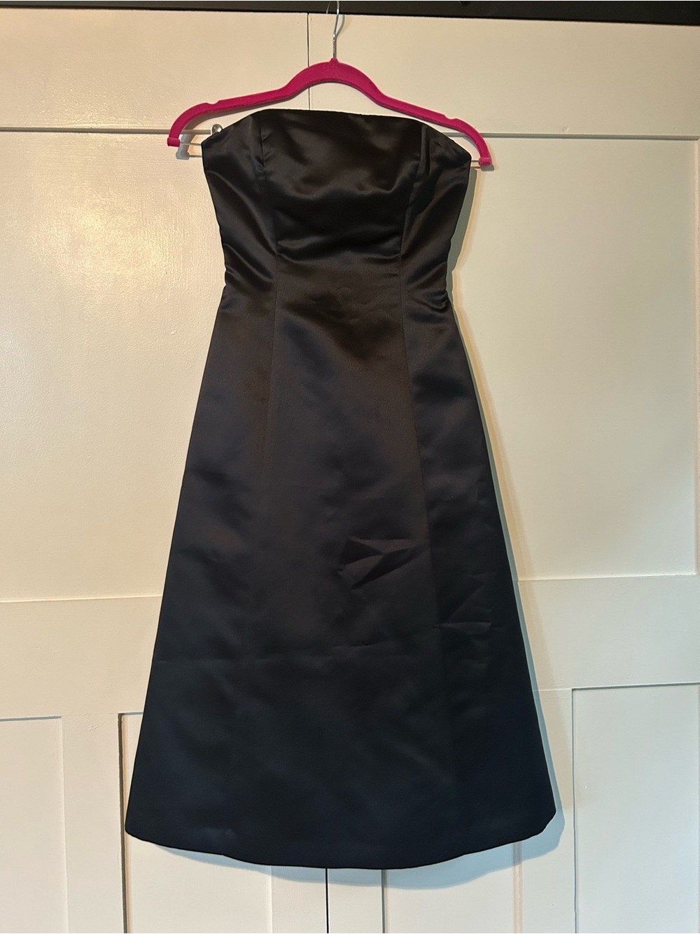 BCBGMaxAzria Black Satin Strapless Evening Dress Size XS